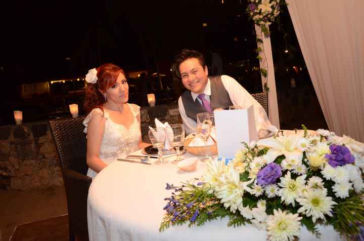 Los novios ya sentados