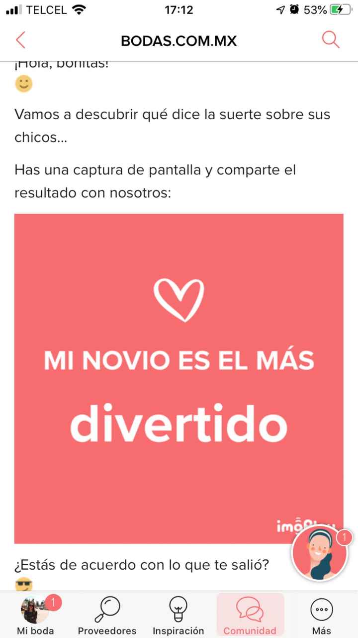 Haz captura de pantalla para descubrir cómo es tu novio - 1