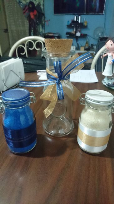 Frasquitos para la ceremonia de la arena