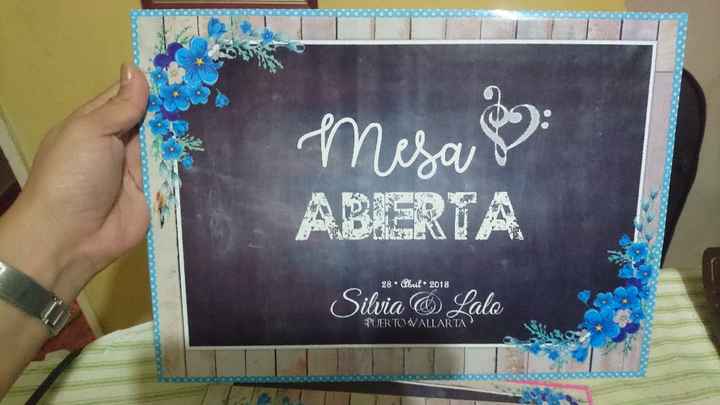 Cartel mesa de dulces "abierta"