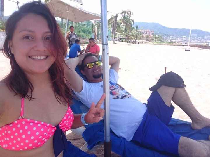 Disfrutando de la playa del Hotel