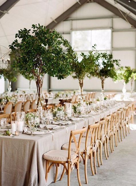 Decoración en Mesas Greenery