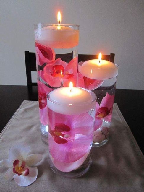 Arreglos de mesa con agua y velas - 3