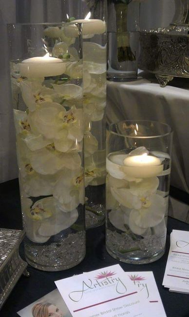 Arreglos de mesa con agua y velas - 4
