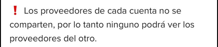 Se puede compartir proveedores favoritos a través de la app? 1