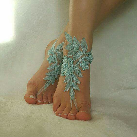 Sandalias-pulseras para bodas en playa.. - 13