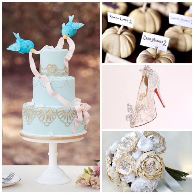 pastel y accesorios cenicienta 