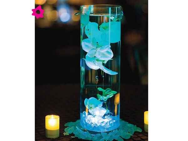 Centro de mesa azul