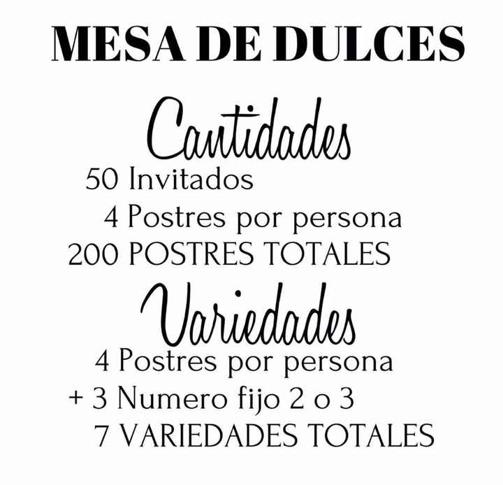 mesa de dulces