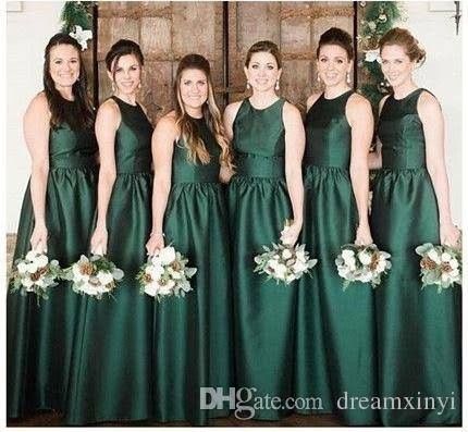 Colores: Vestidos de damas en Verde Esmeralda 3