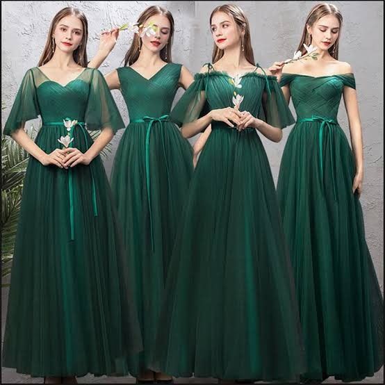Colores: Vestidos de damas en Verde Esmeralda 4