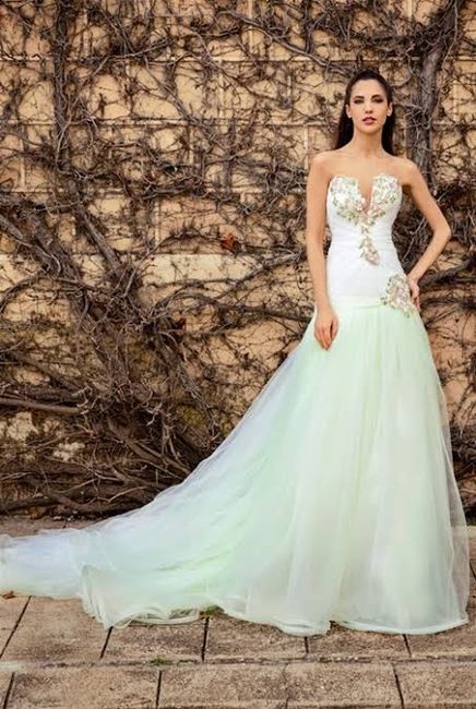 Colores Vestido de novia con destellos Verdes 2