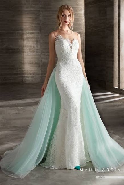 Colores Vestido de novia con destellos Verdes 4