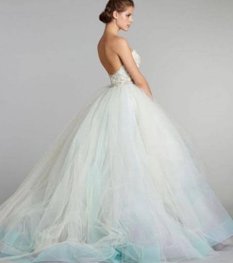 Colores Vestido de novia con destellos Verdes 3