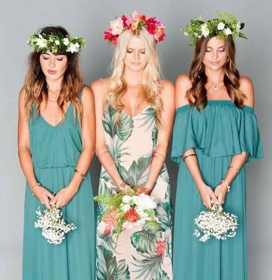 Colores  Damas y Novia con tocados Green Eco-friendly 2