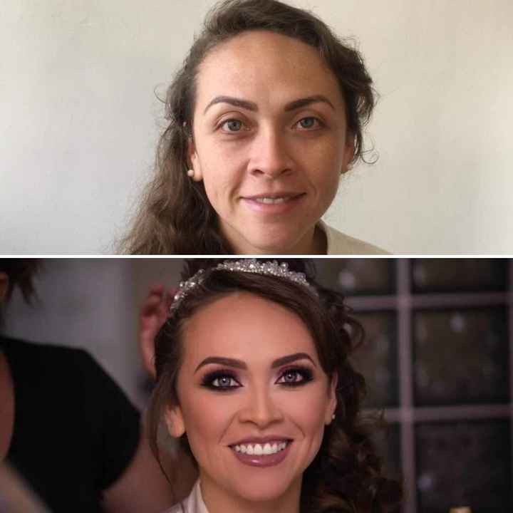Maquillaje con aerógrafo. Foto de Antes y Después