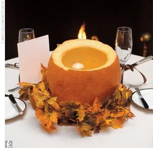 Centro de mesa para boda temática otoño