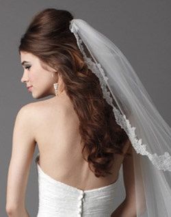 Recogido medio con velo