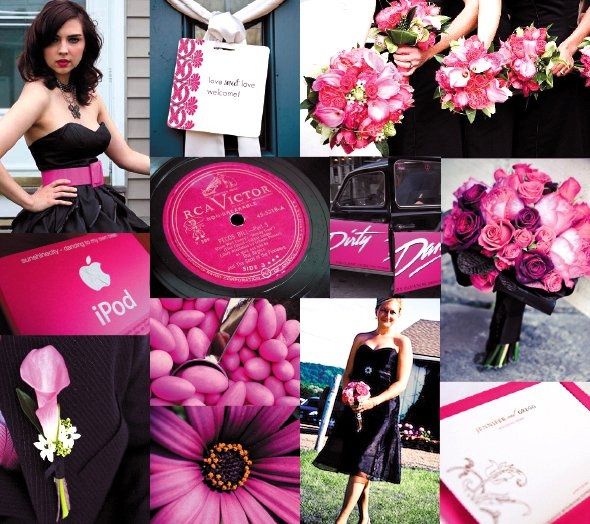 Boda en fucsia y negro