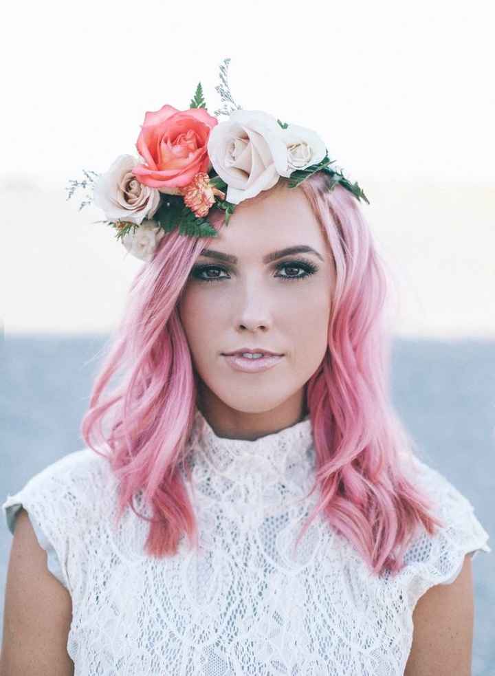 Novia alternativa - cabello de colores pastel - 9