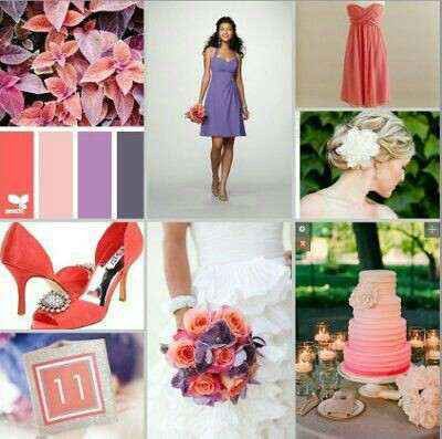 Combinaciones de colores en morado y coral - 3