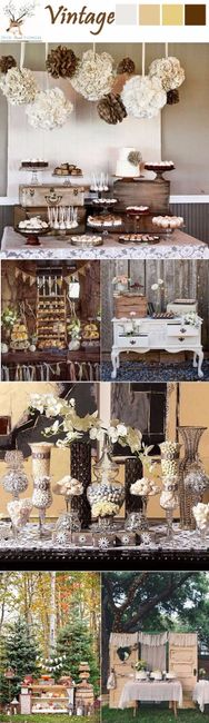 Decoración vintage para barra de postres 