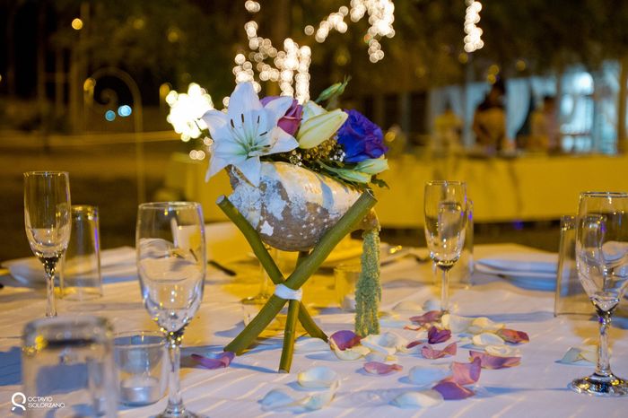 centro de mesa en la playa