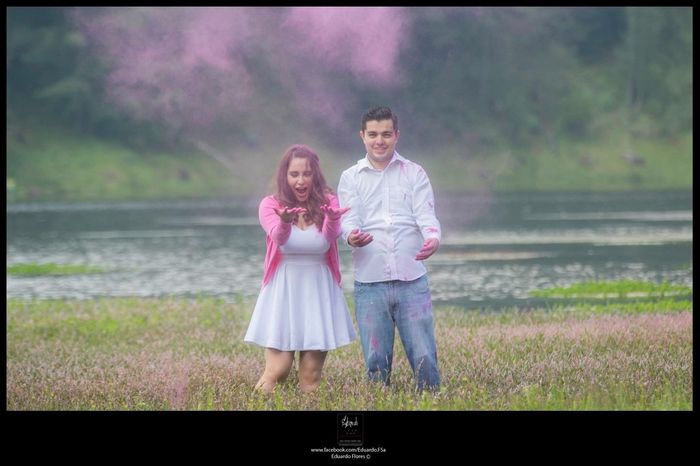 Nuestra sesión casual con polvos de colores. - 3