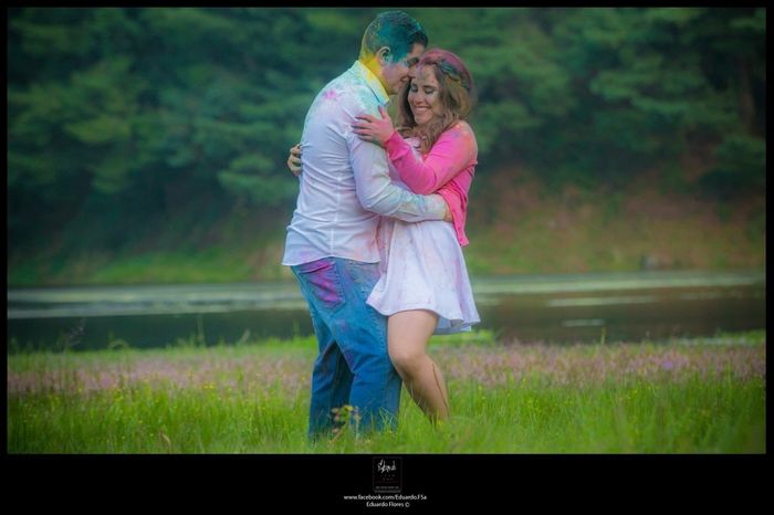 Nuestra sesión casual con polvos de colores. - 5