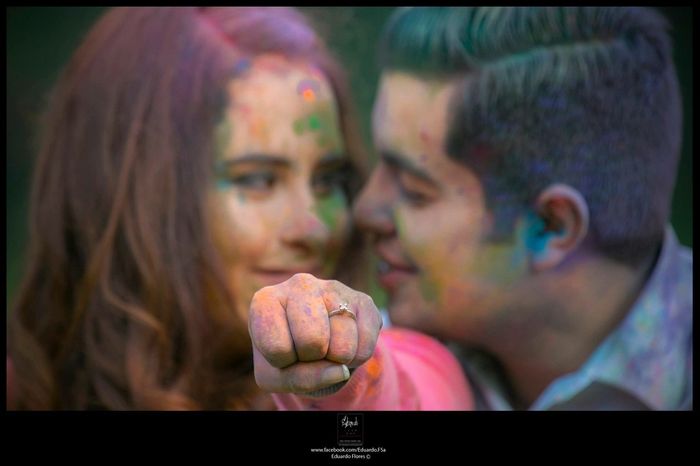 Nuestra sesión casual con polvos de colores. - 6