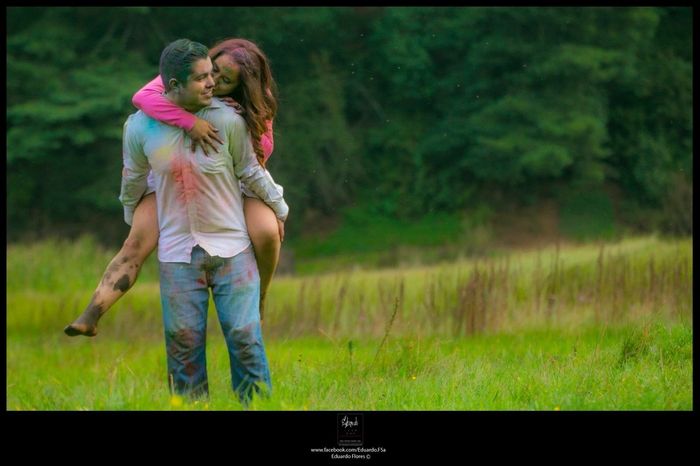 Nuestra sesión casual con polvos de colores. - 7