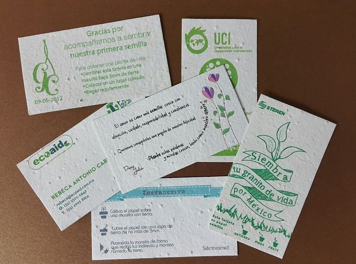 agradecimientos de papel semilla
