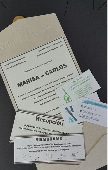 invitacion con papel semilla y lacre