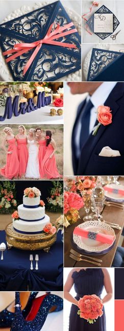 Combinación de colores en azul marino y durazno - 7