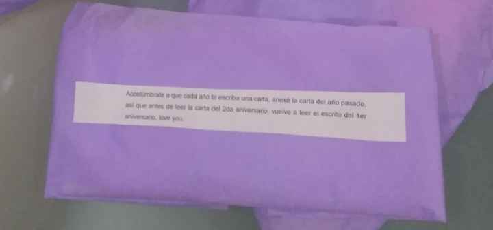 Carta de 2 años de casados, junto con la carta del año pasado