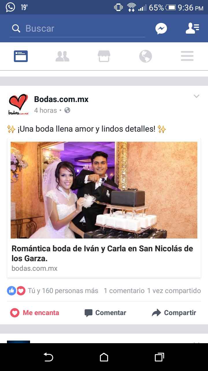 Bodas publicó mi crónica de boda en fb