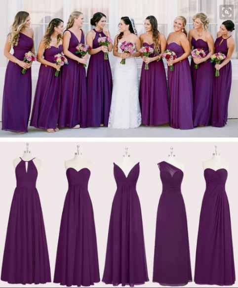 Vestidos de dama color intenso