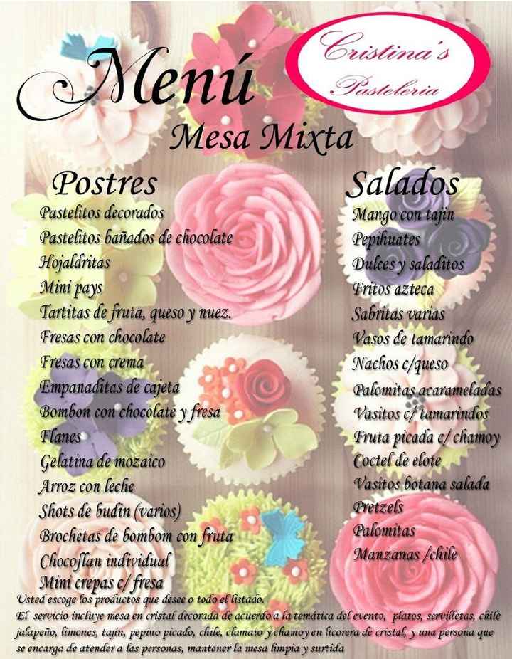 menu de mi mesa mixta de Snaks🤗 - 1