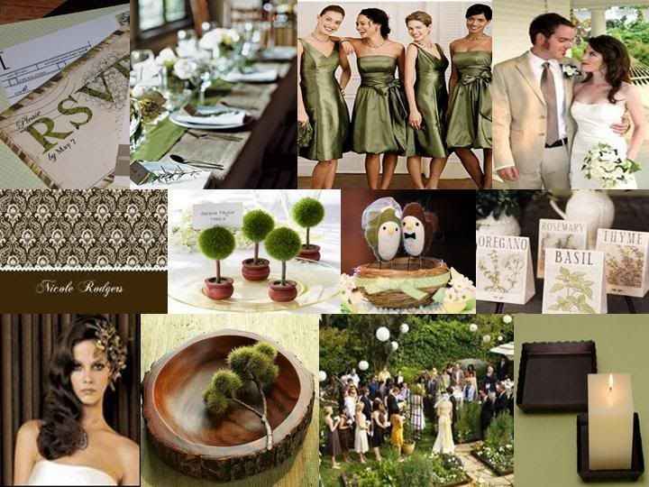 verde olivo damas de honor