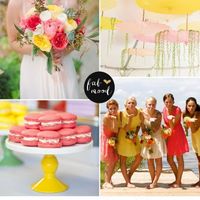 Boda en salmon/coral y amarillo