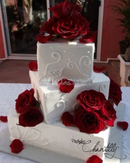 pastel con flores