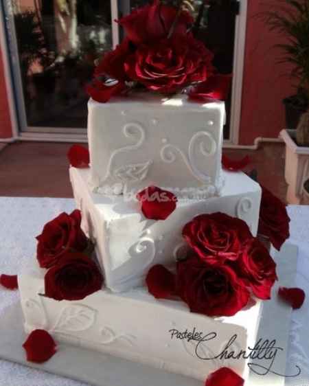 pastel con flores