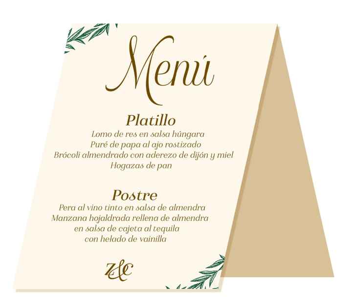 Nuestro menú de la boda