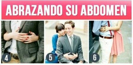 Abrazando su abdomen