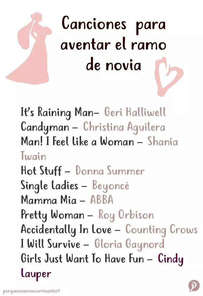 ustedes chicas que opinan? cual es su canción favorita para el ramo