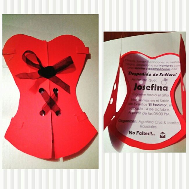  Invitaciones corsete 👙 despedida de soltera - 1