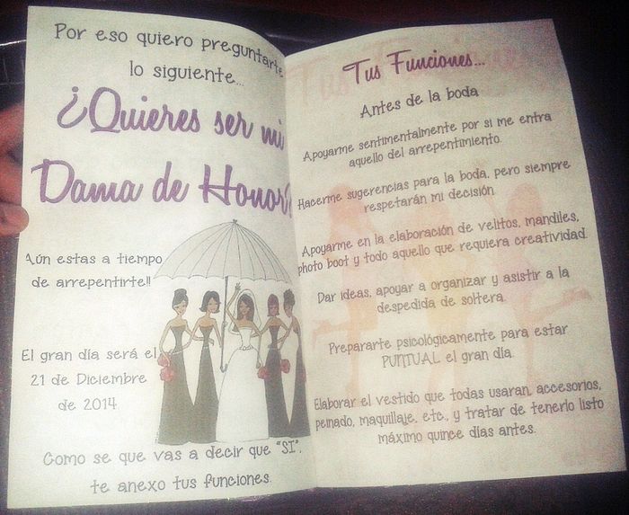 Invitaciones damas de honor!