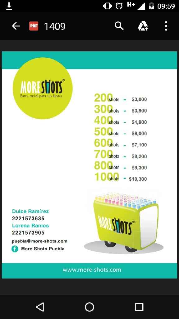 ¿cuantos shots (del carrito) para la boda? - 2