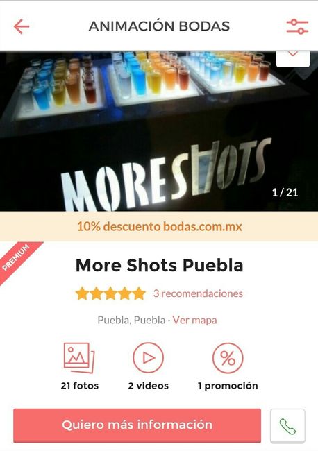 ¿cuantos shots (del carrito) para la boda? - 1