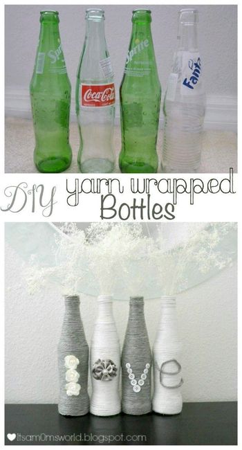 Decoración con botellas y latas recicladas - 1